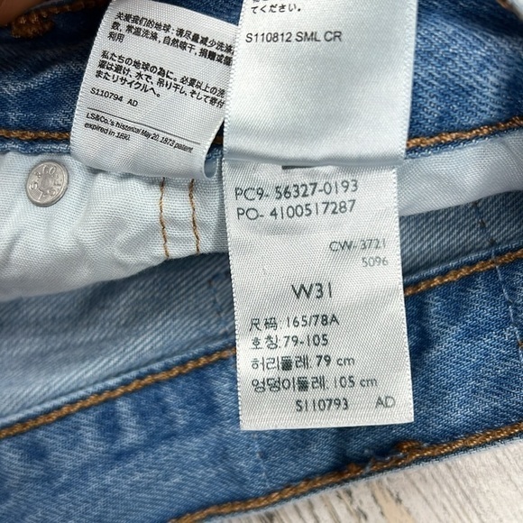 LEVI'S 501 Distressed Destroy Cut-off Jean Shorts Size 31 Button Fly Front Blue - Picture 7 of 17